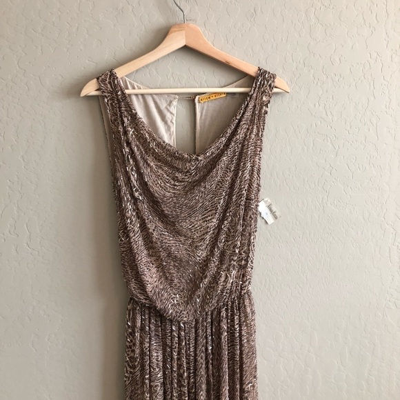 Alice and Olivia Cowl Neck Beaded Maxi Gown Dress - Picture 4 of 8